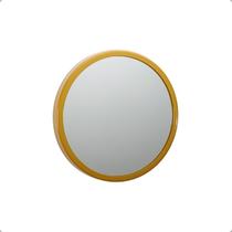 Espelho Redondo Com Moldura Aro Decorativo 80cm Dourado Gold