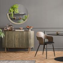 Espelho Redondo com Moldura em MDF estilo Moderno acompanha Suporte para Fixação Espelho Redondo com Moldura em MDF estilo Moderno acompanha Suporte para Fixação