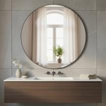 Espelho Redondo Couro Café 70cm LYO