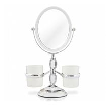Espelho Redondo de Mesa Giratório Dupla Face 1X e 5X Aumento - Jacki Design