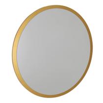 Espelho Redondo De Parede Estilo Minimalista 90 Cm - Dourado