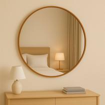 Espelho Redondo Decorativo 60cm com Acabamento Ecológico de Parede para Sala Quarto Banheiro Espelho Redondo Decorativo 60cm com Acabamento Ecológico de Parede para Sala Quarto Banheiro