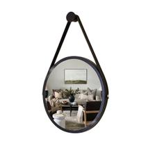 Espelho Redondo Decorativo Suspenso Alça 30cm + Suporte