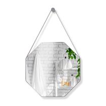 Espelho Redondo Decorativo Suspenso Alça 60cm + Pendurador
