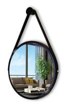 Espelho Redondo Decorativo Suspenso Com Alça 20cm + Suporte
