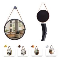 Espelho Redondo Decorativo Suspenso Com Alça 50cm - Cores -
