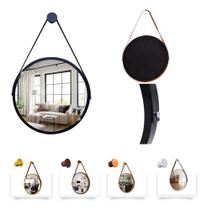 Espelho Redondo Decorativo Suspenso Com Alça 50cm - Cores -