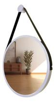 Espelho Redondo Decorativo Suspenso Com Alça 60cm E Suporte -