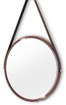 Espelho Redondo Decorativo Suspenso Com Alça 60cm + Suporte - MEV MIRROR