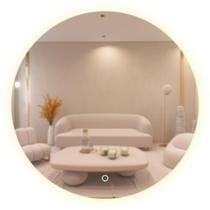 Espelho Redondo Emoldurado Led Touch Luxo 80cm Mr-bh005 Alira Home