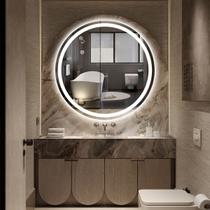 Espelho Redondo Grande Jateado 90x90 Led Frio Quente Neutro