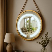 Espelho Redondo Iluminado 60cm X 60cm com Alça Touch 2 Leds Adnet Reduna Espelho Redondo Iluminado 60cm X 60cm com Alça Touch 2 Leds Adnet Reduna