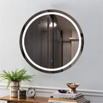 Espelho Redondo Iluminado Jateado Led 80cm Luxes Tecla Touch Espelho Redondo Iluminado Jateado Led 80cm Luxes Tecla Touch