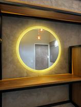 Espelho Redondo Jateado Com Led À Pilha 50x50 Cm Decorativo Espelho Redondo Jateado Com Led À Pilha 50x50 Cm Decorativo