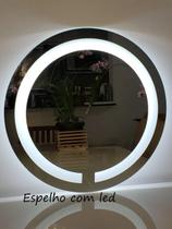Espelho Redondo Jateado Iluminado com Led Frio 60cm