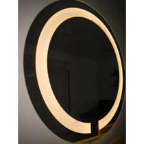 Espelho redondo jateado iluminado com led quente 50cm Espelho redondo jateado iluminado com led quente 50cm