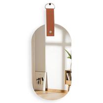 Espelho Redondo Lapidado 15x30cm com Pendurador Embutido para Quarto Sala Hall Espelho Redondo Lapidado 15x30cm com Pendurador Embutido para Quarto Sala Hall