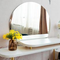 Espelho Redondo Lapidado 50cm com Fita para Uso em Sala Quarto Banheiro e Escritório