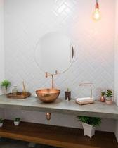 Espelho Redondo Lapidado fixado com botões - 70cm