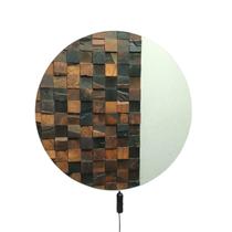 Espelho redondo led 50X50 decorativo banheiro sala fonte 12v Espelho redondo led 50X50 decorativo banheiro sala fonte 12v