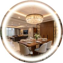 Espelho Redondo Led 80 cm Grande Lapidado BRANCO Neutro Espelho Redondo Led 80 cm Grande Lapidado BRANCO Neutro