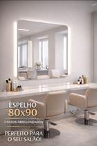 Espelho Retangula Cantor Arredondado 80x90cm Lyo Lapidado Sem Moldura
