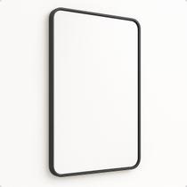 Espelho Retangular 110x50 Moldura Alumínio Design Retrô para Banheiro, Quarto ou Sala Espelho Retangular 110x50 Moldura Alumínio Design Retrô para Banheiro, Quarto ou Sala