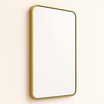 Espelho Retangular 110x50 Moldura Alumínio Design Retrô para Banheiro, Quarto ou Sala