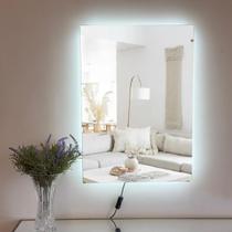 Espelho RETANGULAR 40x50cm com LED À PILHA OU FONTE Espelho para Banheiro
