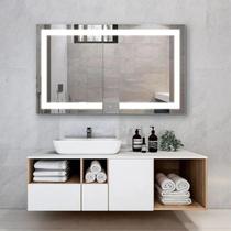 Espelho Retangular 50cm X 70cm Iluminado Touch Screen Led 3 Cores Reduna