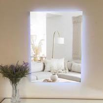 Espelho RETANGULAR 50x70cm com LED À PILHA OU FONTE Espelho para Banheiro
