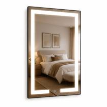 Espelho Retangular 70cm x 50cm Iluminado Touch Screen LED 3 Cores Espelho Retangular 70cm x 50cm Iluminado Touch Screen LED 3 Cores