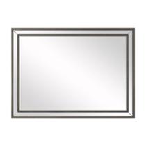 Espelho Retangular 80x110cm Moldura Resina Prata Modern Luxo Espelho Retangular 80x110cm Moldura Resina Prata Modern Luxo