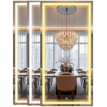 Espelho Retangular 80x40 Com Led decorativo Jateado Lapidado Espelho Retangular 80x40 Com Led decorativo Jateado Lapidado