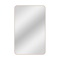 Espelho Retangular Arredondado 50x80cm Moldura em Couro Caramelo Lyo