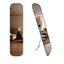 Espelho Retangular Com Ajuste 146x36cm Suporte e Moldura em Alumínio Colorido Envio Seguro Moderno e