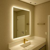 Espelho Retangular Com Led Luz Fria De Parede Decorativo Salão De Beleza Pinterest