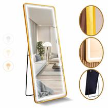 Espelho Retangular Corpo Inteiro Moldura Aluminio Led 170x70 Grande