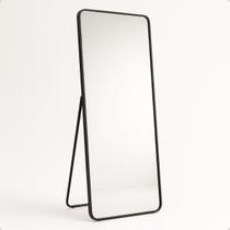 Espelho Retangular De Parede Grande Corpo Inteiro 150x60cm Com Moldura Alumínio Para Quarto Sala Decorativo