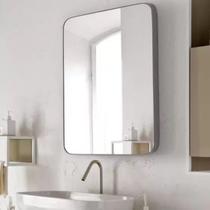 Espelho retangular grande 70x50 decoração p/ salas quartos banheiros- moldura em metal