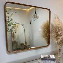 Espelho Retangular Grande com Moldura de Metal 90x80 Quarto Loja Sala Hall