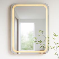 Espelho Retangular Jateado 3 TONS DE LED cantos arredondados Várias Medidas