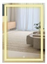 Espelho Retangular Jateado com 3 TONS DE LED e touch screen, FONTE SLIN, decoração Várias Medidas