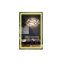 Espelho Retangular Jateado Decoração 40 à 100Cm Com Led Lapidado Espelho Retangular Jateado Decoração 40 à 100Cm Com Led Lapidado