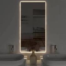 Espelho Retangular LED de Parede - Decorativo Bivolt