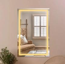 Espelho Retangular Led Jateado 50x70 Touch 3 Cores