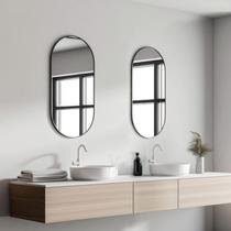 Espelho Retrô Oval C/ Moldura Banheiro Quarto Sala 80x50cm