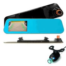 Espelho Retrovisor Automotivo com Câmera Dupla Full HD 1080p LCD 4,3 Polegada Visão Noturna Sensor G