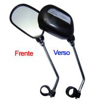 Espelho Retrovisor Bike Retangular Refletor C/Haste Preto