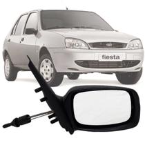 Espelho Retrovisor Carona Direito Passageiro Ford Fiesta 1996 1997 1998 1999 2000 2001 Controle Regulagem Manual Preto 2 Portas 4 Portas